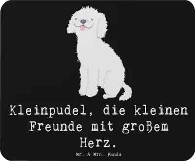 Produktbild von Mr. & Mrs. Panda Mauspad Kleinpudel Liebe - Schwarz - Geschenk, Hunderasse, pc mausunterlage, Sozialverhalten, aktiver Hund, Hunderassen, Mousepad, laptop, herzerwärmend