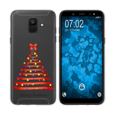 Produktbild von PhoneNatic Case kompatibel mit Samsung Galaxy A6 (2018) Silikon-Hülle X Mas Weihnachten Weihnachtsbaum M1
