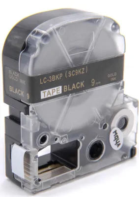 Produktbild von vhbw Schriftband-Kassette Ersatz für Epson LC-3BKP für Etiketten-Drucker 8m x 9mm Gold auf Schwarz