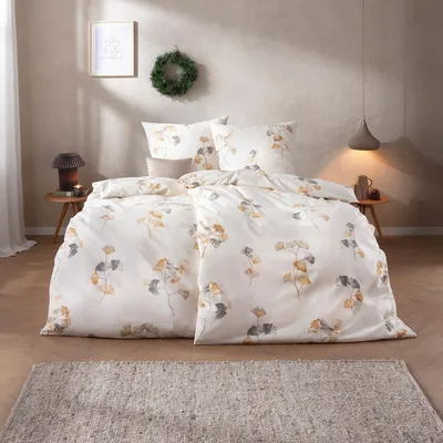 Produktbild von Estella Feinflanell  Bettwäsche Velturno natur 155x220 cm + 80x80 cm