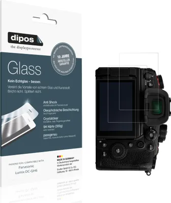 Produktbild von 2x Schutzfolie für Panasonic Lumix DC-GH6 - Anti-Shock 9H Folie dipos Glass Kunststoffglas