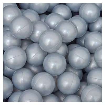 Produktbild von 50 Bälle für Bällebad 5,5cm Babybälle Plastikbälle Baby Spielbälle Silber Grau