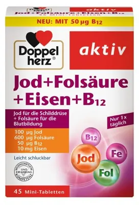 Produktbild von DH Jod+Folsäure+Eisen+B12 45Tbl.20.