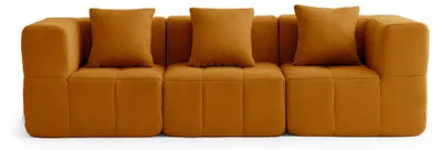 Immagine prodotto di Divano componibile a 3 posti MILYSOFA SOFABULOUS, dal design lineare, in pregiato tessuto a riccioli, color cannella