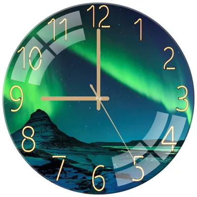 Produktbild von Glas Wanduhr 30 cm lautlos ohne Ticken für Küche, Wohnzimmer und Schlafzimmer