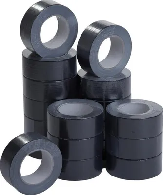 Zdjęcie produktu dla 18 rolek taśmy tkaninowej czarnej 50 mm każda 50 m taśmy maskującej taśma tkaninowa taśma samoprzylepna taśma pancerna taśma pancerna