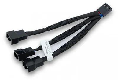 Produktbild von 3fach-Splitterkabel für 4 Pin PWM Lüfter, 10cm (schwarz)