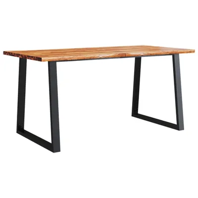 Immagine prodotto di vidaXL Tavolo da pranzo con bordo ad albero 160x80x75 cm in legno massiccio di acacia