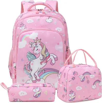 Produktbild von Schulranzen 3-in-1 Set, Meerjungfrau Muster, 30 x 16 x 40 cm, für Schule