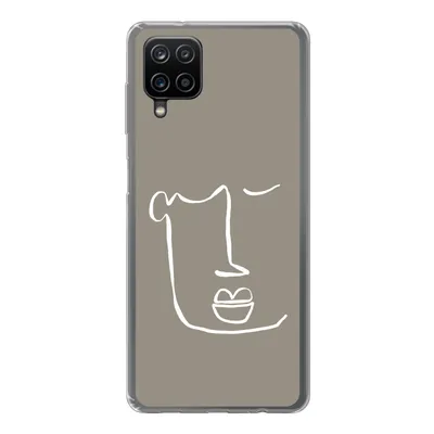 Produktbild von MuchoWow® Handyhülle Schutzhülle Hülle für Samsung Galaxy A12 Lippen - Abstrakt - Strichzeichnung Silikon Softcase Handy Hülle - Bild