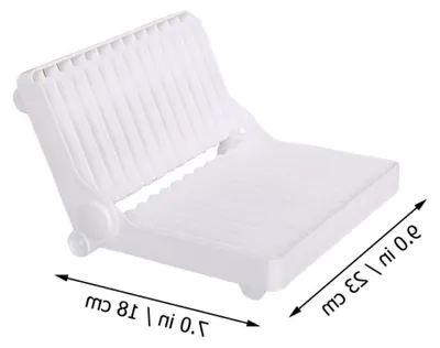 Produktbild von Geschirrständer aus Kunststoff mit Besteckabtropfer – Küchenorganizer für Schüsseln und Teller, platzsparend