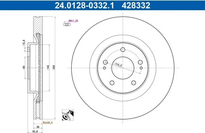 Immagine prodotto di Disco Freno. Mitsubishi P. Eclisse/Outlander 1.5-2.4 17-