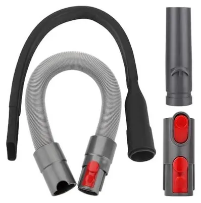 Produktbild von 4-Teiliges Set Staubsauger Zubehör für Dyson V7 V8 V10 V11 V12 V15 Staubsauger Schlauch Verlängerung + Flexible Fugendüse + Adapter Zubehör Ersatzschlauchanschluss Lange Flachdüse