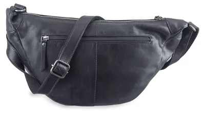 Produktbild von GREENBURRY Leder Umhängetasche Schultertasche Colombiana Half-Moon Bag Black schwarz