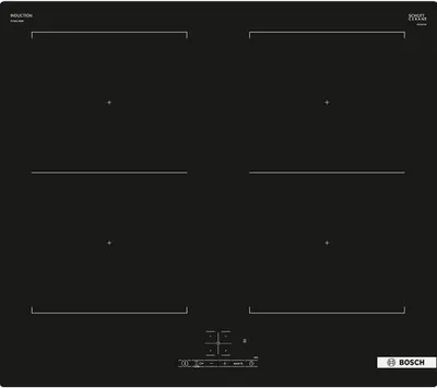Produktbild von Bosch Serie 4 PVQ611BB6E, Schwarz, Integriert, 60 cm, Zonen-Induktionskochfeld, Glaskeramik, 4 Zone(n)