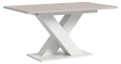 Productafbeelding van Eettafel Motion 1 | uitschuifbaar | X-poten | wit / kasjmier | 150(190)x90