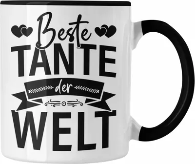 Produktbild von Trendation - Beste Tante Der Welt Tasse Geschenkidee Lustig Spruch Lieblingstante Geschenke (Schwarz)