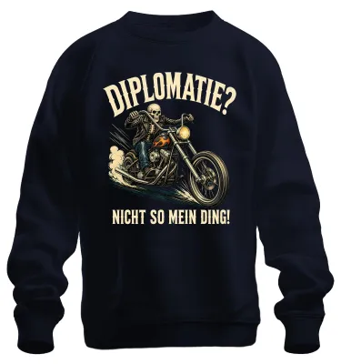 Immagine prodotto di Diplomazia: non fa per me.
Felpa con scritta "Scheletro".
Dichiarazione.
Sarcasmo.
Felpa, blu scuro, taglia XL