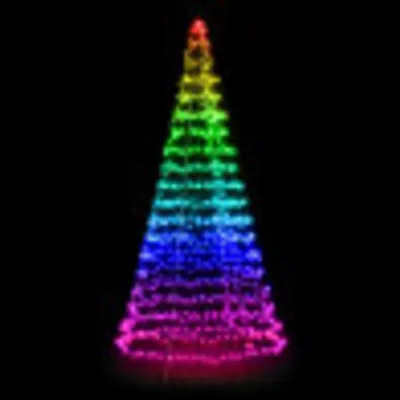 Produktbild von Twinkly Light Tree 3D, Intelligente Strangleuchte, Wi-Fi/Bluetooth, Schwarz, U-Form, 16000000 Farben, AC
