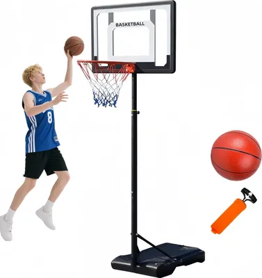 Produktbild von Basketbalkorb für draußen, Kinder, mit Basketball für Kinder und Luftpumpe, 148-250 cm höhenverstellbar