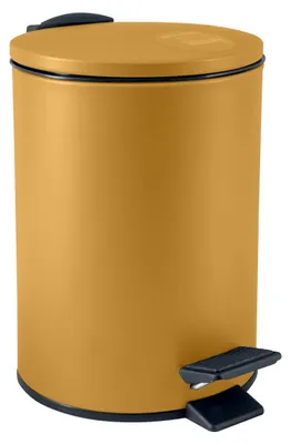 Productafbeelding van Spirella Vuilnisemmer Cannes - saffraalgeel - 3 liter - metaal - 17x25 cm - met zachte sluiting