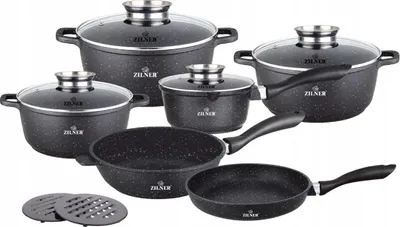 Produktbild von Topfset mit Marmorbeschichtung, 12-teilig, ZILNER ZL-8528