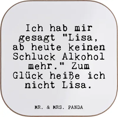 Produktbild von Mr. & Mrs. Panda Tassen Untersetzer Ich hab mir gesagt... - Weiß - Geschenk, Sprüche, Freundin, gläseruntersetzer, Tassenuntersetzer, für Gläser, Coaster, Holzuntersetzer