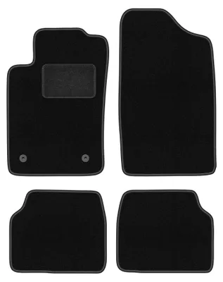 Image de Tapis de sol en moquette pour Peugeot 405 1987-1996 (berline/break) – jeu 4 pièces, noirs, sur mesure – Wielganizator LUX