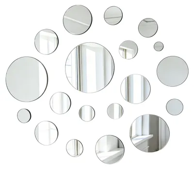 33 selbstklebende Acrylspiegel, rund, 2–10 cm, DIY-Dekoration