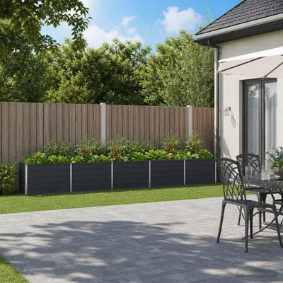 Produktbild von Möbel Hochbeet im Garten Anthrazit 400 x 40 x 55 cm - Beete &1638