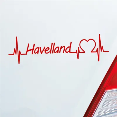Produktbild von Auto Aufkleber Havelland Puls Herzschlag mit Ferien Region Motiv 19x5 cm Rot Sticker Heckscheibenaufkleber