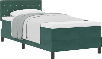 Obrázek produktu pro vidaXL Skříňová postel s matrací tmavě zelená 100 x 200 cm sametová