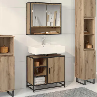 Immagine prodotto di Maison Exclusive - Mobile da bagno in rovere artigianale 65 x 33 x 60 cm Materiale ligneo