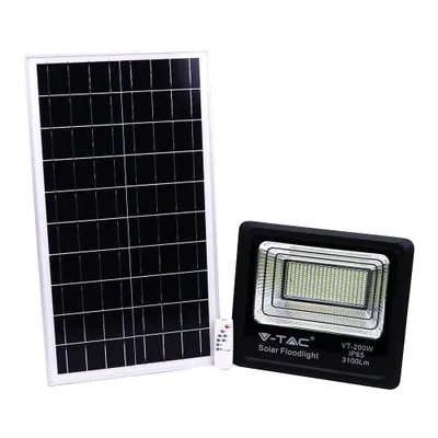 Produktbild von V-TAC Solar LED-Fluter VT-200W, 40 W, 6000 K, mit Panel + Fernbedienung