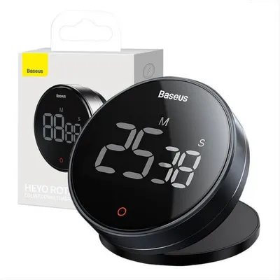 Obrázok produktu pre Baseus Heyo Pro Rotačný časovač Elektronický časovač sivý (Fmds000013)