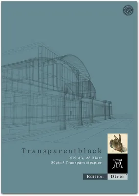 Produktbild von Transparentpapier A3 80g/qm Block mit 25 Blatt Packung mit 10 Stück