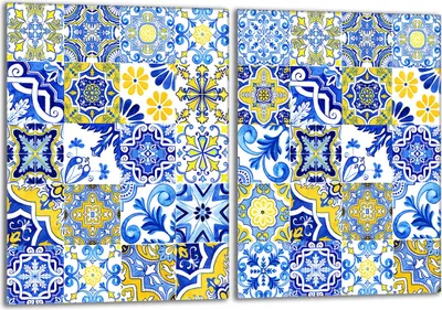 Immagine prodotto di Set di piastre di copertura per piano cottura 2x40x52 cm in Vetroceramica con alzatina in vetro, color mosaico