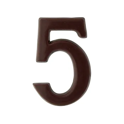 Produktbild von DOMINO Hausnummer Briefkasten Selbstklebend – 5 | 3D Türnummer Adressnummern Aufkleber | Hausnummern Klebend | Klebezahlen Wetterfest | Zahlen zum Aufkleben | Hausnummernschild | ZNAL | BRONZE