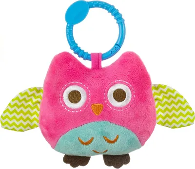 Image de Jouet suspendu pour poussette avec hochet, Milly Mally - Hibou, rose