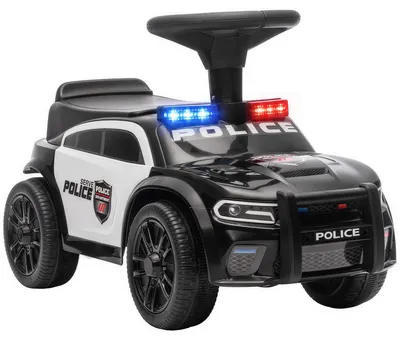 Produktbild von Rutschauto Kinder Polizei Rutschfahrzeug mit Musik Licht Anti-Kipp-Schutz & Stauraum unter dem Sitz 18-36 Monate Schwarz