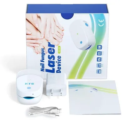 Image de Appareil laser contre la mycose des ongles - Appareil à usage domestique pour les ongles des orteils - Double longueur d'onde 905/470 nm - Arrêt automatique après 7 minutes - 100–240 V, adaptateur US/UE/Royaume-Uni, 25 W - Blanc