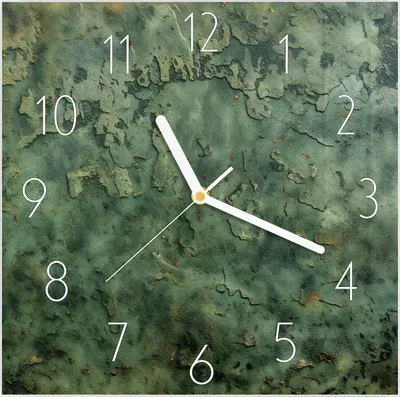 Produktbild von Wanduhr aus Glas mit Motiv Verwitterte Textur- 30 x 30 cm - inkl. Aufhängesystem