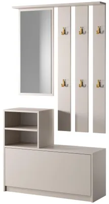 Image de Selsey Yesfir - Ensemble de meubles d'entrée avec armoire à chaussures et crochets, Greige