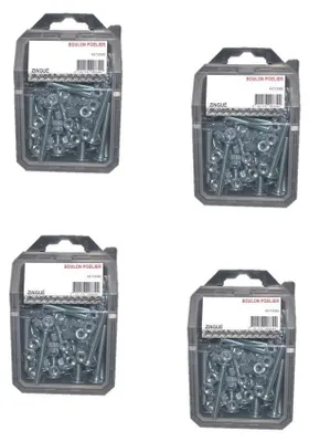 Image de 4 Coques de 50 Boulons Poêliers 6 x 40 mm - NFE 25129/4032 - Zingué blanc - D-Work