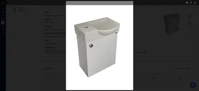 Produktbild von Gäste Weiss WC Badmöbel Waschtisch Set 45cm für Kleine Bäder Litos Hahnloch Link
