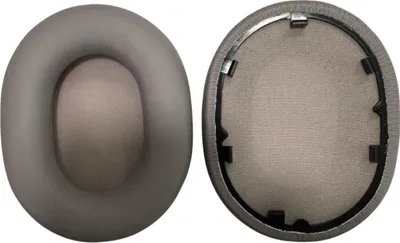 Two ear pads for headphones are shown side-by-side against a white background.