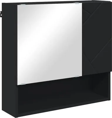 Obrázek produktu pro Zrcadlová skříň Nástěnný Černá 59 x 17 x 55 cm kompozitní dřevo