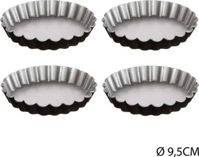Image de Moules à tartelettes en métal Ø 12 cm, 4 pièces.
