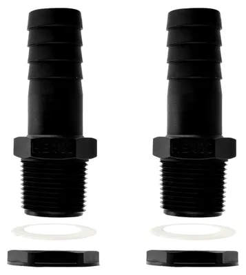 Produktbild von 2 Stück Anschlussset für Regentonnen, Verbinder für Regentonnen, Durchführungen 1 Zoll, Verbindungselemente für Wassertanks und Zisternen