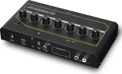Produktbild von DAC Game-Kopfhörerverstärker, Soundkonverter mit mehreren Eingangsmodi, USB Typ C, einstellbare Bässe, mittlere Höhen, Ein-Tasten-Modusumschaltung, professioneller Verstärker für Spielekonsolen, EU-Stecker
